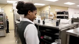 Hospital Kitchen Loading Meal Trays