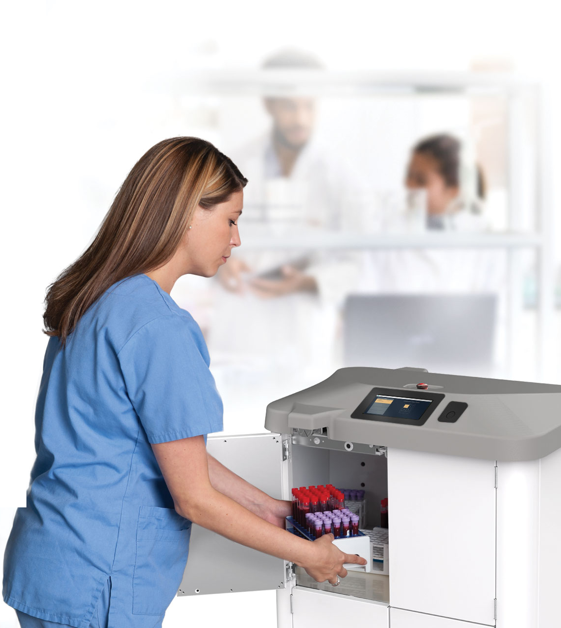 Mobile delivery robot for hospital labs